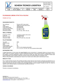 Pulisgrassa Limone Attivo 750 ml – cartone 6/12 pz